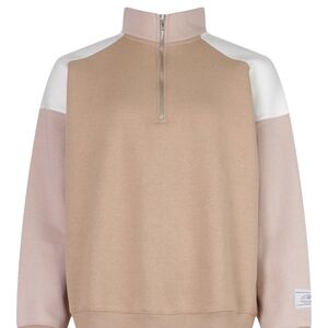 Boohoo Tan and White Sweater Size: Medium